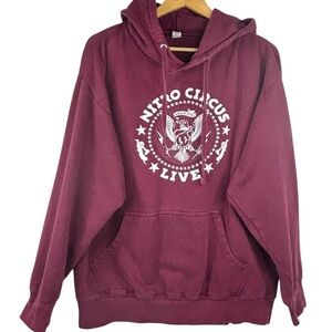 Nitro Circus Live Balls of Steel Burgundy Kangaroo Pocket Collectable Hoodie L